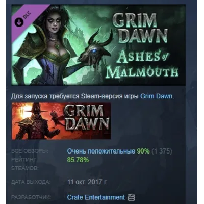 Grim Dawn - Ashes of Malmouth Expansion АВТОДОСТАВКА STEAM РОССИЯ - irongamers.ru