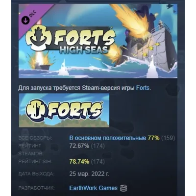 Forts - High Seas АВТОДОСТАВКА DLC STEAM GIFT РОССИЯ - irongamers.ru