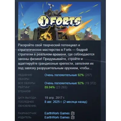 Forts АВТОДОСТАВКА STEAM GLOBAL МГНОВЕННО ЛИЦЕНЗИЯ - irongamers.ru