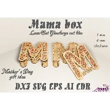 Шкатулка для мамы, макет для лазерной резки DXF CDR SVG