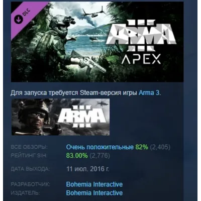 Arma 3 Apex АВТОДОСТАВКА DLC STEAM РОССИЯ - irongamers.ru