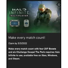 HALO INFINITE Multiplayer 2 XP Boost + SIX Challenge