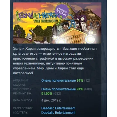 Edna &amp; Harvey: The Breakout Anniversary Edition АВТОДОСТАВКА STEAM GLOBAL МГНОВЕН - irongamers.ru