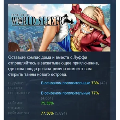 ONE PIECE WORLD SEEKER Deluxe Edition АВТОДОСТАВКА STEAM GLOBAL МГНОВЕННО ЛИЦЕНЗИЯ - irongamers.ru
