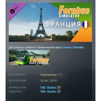 Fernbus Simulator - France Франция DLC АВТОДОСТАВКА STEAM РОССИЯ - irongamers.ru