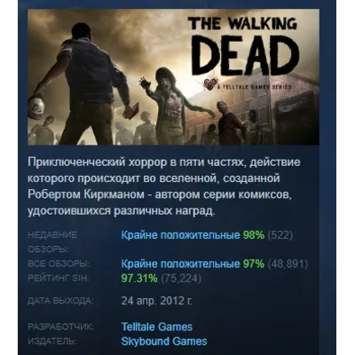 The Walking Dead АВТОДОСТАВКА STEAM GLOBAL МГНОВЕННО ЛИЦЕНЗИЯ - irongamers.ru