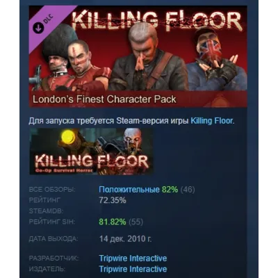 Killing Floor London's Finest DLC Character pack АВТОДОСТАВКА STEAM РОССИЯ