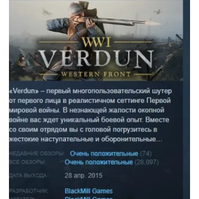 Verdun ⭐Steam\РФ+Весь Мир\Key⭐ + Бонус - irongamers.ru