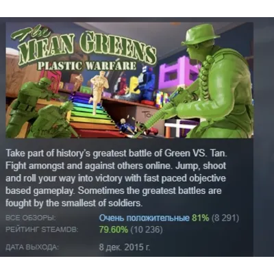 The Mean Greens - Plastic Warfare АВТОДОСТАВКА STEAM GLOBAL МГНОВЕННО ЛИЦЕНЗИЯ - irongamers.ru