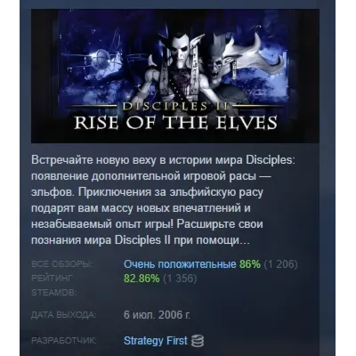 Disciples II: Rise of the Elves АВТОДОСТАВКА STEAM GLOBAL МГНОВЕННО ЛИЦЕНЗИЯ