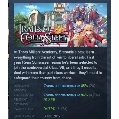 The Legend of Heroes: Trails of Cold Steel АВТОДОСТАВКА STEAM GLOBAL МГНОВЕННО ЛИЦЕНЗ - irongamers.ru