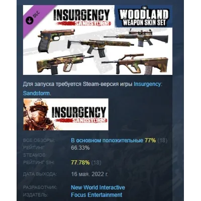 Insurgency: Sandstorm - Woodland Weapon Skin Set DLC AUTODELIVERY STEAM RUSSIA - irongamers.ru