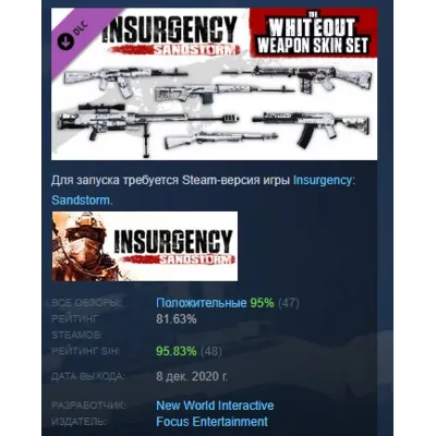 Insurgency: Sandstorm - Whiteout Weapon Skin Set DLC AUTODELIVERY STEAM RUSSIA - irongamers.ru