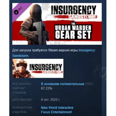 Insurgency: Sandstorm - Urban Warden Gear Set DLC AUTODELIVERY STEAM RUSSIA