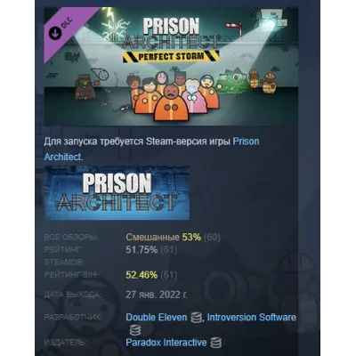 Prison Architect - Perfect Storm DLC АВТОДОСТАВКА STEAM РОССИЯ - irongamers.ru