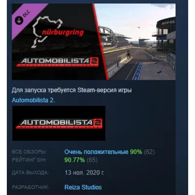 Automobilista 2 - Nurburgring Pack DLC АВТОДОСТАВКА STEAM РОССИЯ