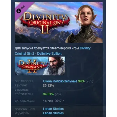 Divinity Original Sin 2 - Divine Ascension АВТОДОСТАВКА STEAM РОССИЯ - irongamers.ru