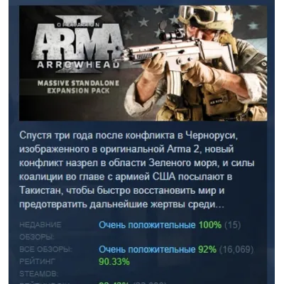 Arma 2: Operation Arrowhead АВТОДОСТАВКА STEAM GLOBAL МГНОВЕННО ЛИЦЕНЗИЯ - irongamers.ru
