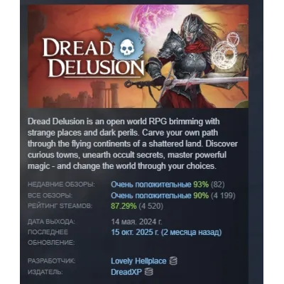 Dread Delusion АВТОДОСТАВКА STEAM GLOBAL МГНОВЕННО ЛИЦЕНЗИЯ - irongamers.ru