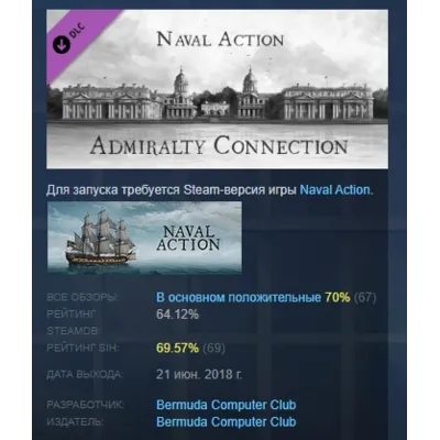 Naval Action - Admiralty Connection DLC STEAM РОССИЯ - irongamers.ru