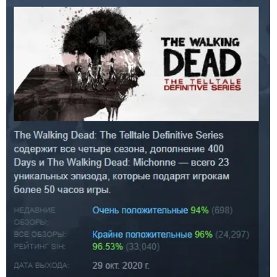 The Walking Dead: The Telltale Definitive Series АВТОДОСТАВКА STEAM GLOBAL МГНОВЕННО - irongamers.ru