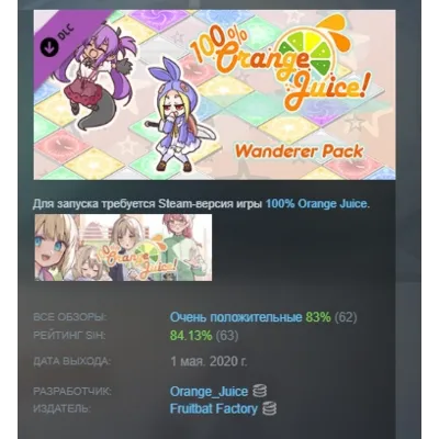 100% Orange Juice - Wanderer Pack DLC АВТОДОСТАВКА STEAM РОССИЯ - irongamers.ru