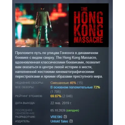 The Hong Kong Massacre АВТОДОСТАВКА STEAM GLOBAL МГНОВЕННО ЛИЦЕНЗИЯ - irongamers.ru