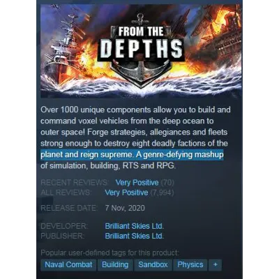 From the Depths (Steam Key GLOBAL) - irongamers.ru