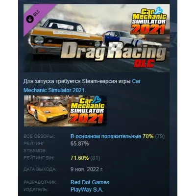 Car Mechanic Simulator 2021 - Drag Racing DLC AUTODELIVERY STEAM RUSSIA - irongamers.ru