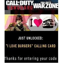 Call of Duty I LOVE BURGERS Calling Card КЛЮЧ GLOBAL