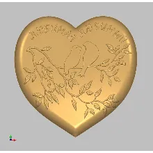 Валентинка «Две птички на сердце» (Модель 3636) STL