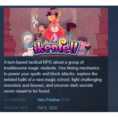 Ikenfell STEAM KEY РФ+СНГ ЛИЦЕНЗИЯ СТИМ КЛЮЧ - irongamers.ru