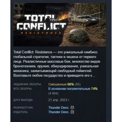 Total Conflict: Resistance АВТОДОСТАВКА STEAM GLOBAL МГНОВЕННО ЛИЦЕНЗИЯ - irongamers.ru
