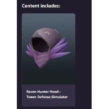 Roblox DLC: Raven Hunter Hood — Tower Defense Simulator
