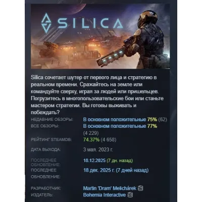 Silica 2023 АВТОДОСТАВКА STEAM GLOBAL МГНОВЕННО ЛИЦЕНЗИЯ - irongamers.ru