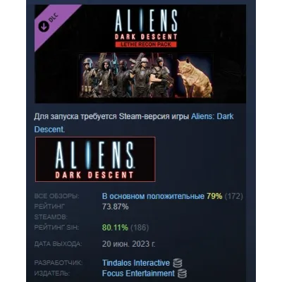 Aliens: Dark Descent - Lethe Recon Pack DLC STEAM - irongamers.ru