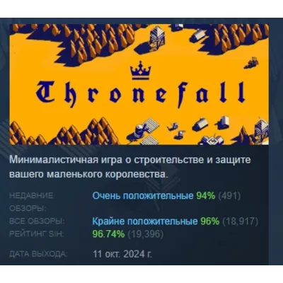 Thronefall АВТОДОСТАВКА STEAM GLOBAL МГНОВЕННО ЛИЦЕНЗИЯ - irongamers.ru