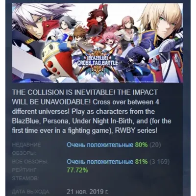 BLAZBLUE CROSS TAG BATTLE Basic Edition АВТОДОСТАВКА STEAM GLOBAL МГНОВЕННО ЛИЦЕНЗИЯ - irongamers.ru