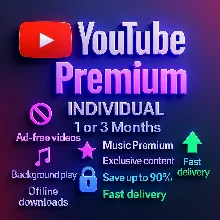 YOUTUBE PREMIUM 1/3 МЕСЯЦА ЧАСТНЫЕ АККАУНТЫ