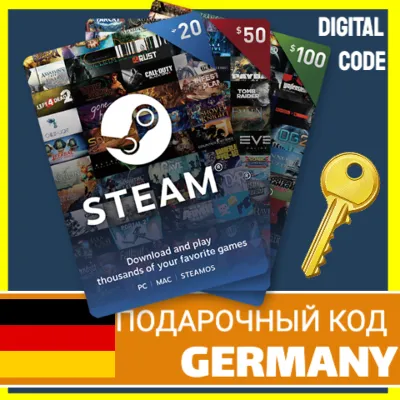 СТИМ КАРТЫ EUR STEAM Germany КОД ПОПОЛНЕНИЯ | ПОПОЛНИТЬ СТИМ ГЕРМАНИЯ - irongamers.ru