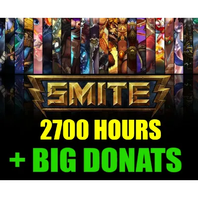 SMITE 2700 ЧАСОВ +БОЛЬШОЙ ДОНАТ - ОНЛАЙН STEAM Аккаунт