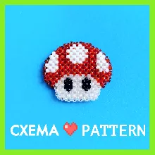 Схема для бисера: Тоад (Super Mario Bros.) 🍄 RU|EN