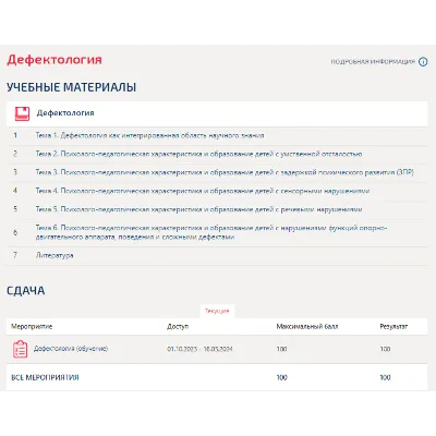 Дефектология.Тест Синергия/МТИ 2023г (100 баллов)