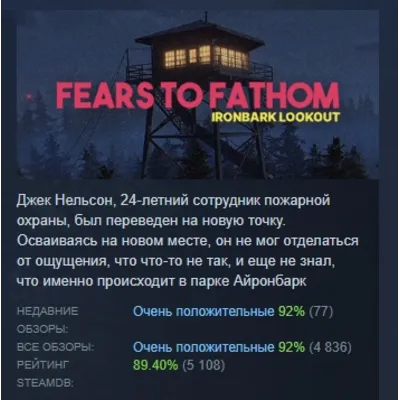 Fears to Fathom - Ironbark Lookout АВТОДОСТАВКА STEAM GLOBAL МГНОВЕННО ЛИЦЕНЗИЯ - irongamers.ru