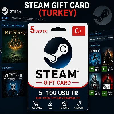 Steam Gift Card (Турция) 5–100 USD TR | Код пополнения Steam - irongamers.ru