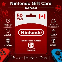 Nintendo Gift Card (Канада) 10–99 CAD | Код пополнения Nintendo