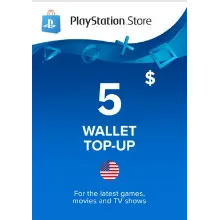 🔶PSN 5 USD $ USA [Official Key] Top Up | Gift Card
