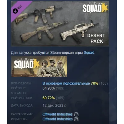 Squad Weapon Skins - Desert Camo Pack АВТОДОСТАВКА STEAM GLOBAL МГНОВЕННО ЛИЦЕНЗИЯ