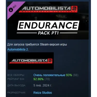 Automobilista 2 - Endurance Pack Pt1 DLC АВТОДОСТАВКА STEAM РОССИЯ