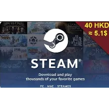 STEAM WALLET GIFT CARD 40 HKD $ Гонконг